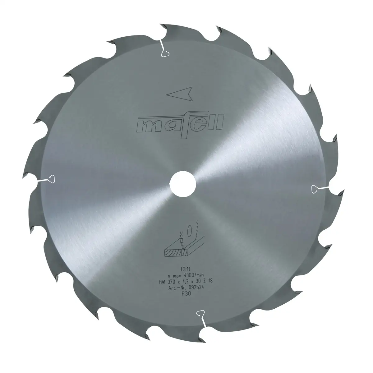 Produktfoto 1 von Mafell Hartmetall Sägeblatt HM 370 x 2,2/4,2 x 30 mm - 18 Zähne - Ersatzblatt