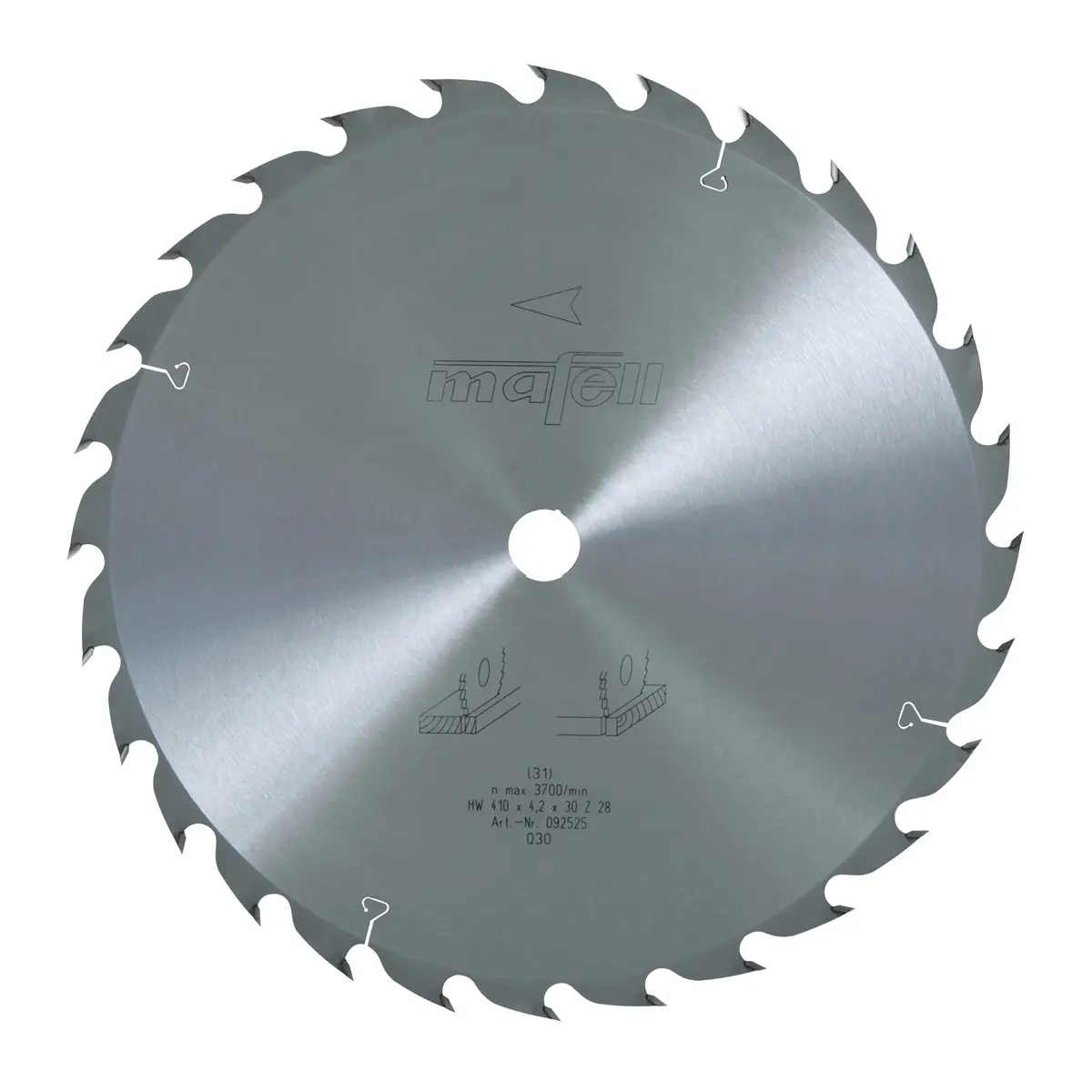 Produktfoto 1 von Mafell Hartmetall Sägeblatt HM 410 x 2,5/4,2 x 30 mm - 28 Zähne - Ersatzblatt