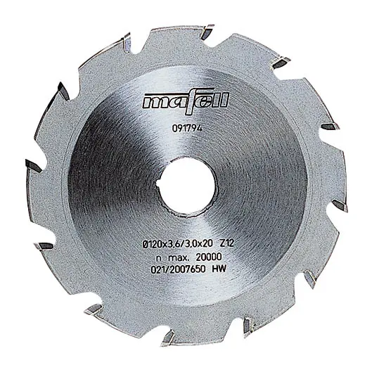 Produktfoto 1 von Mafell Hartmetall Sägeblatt HM 120 x 4,2 x 20 mm - 12 Zähne - Nutfräseblatt