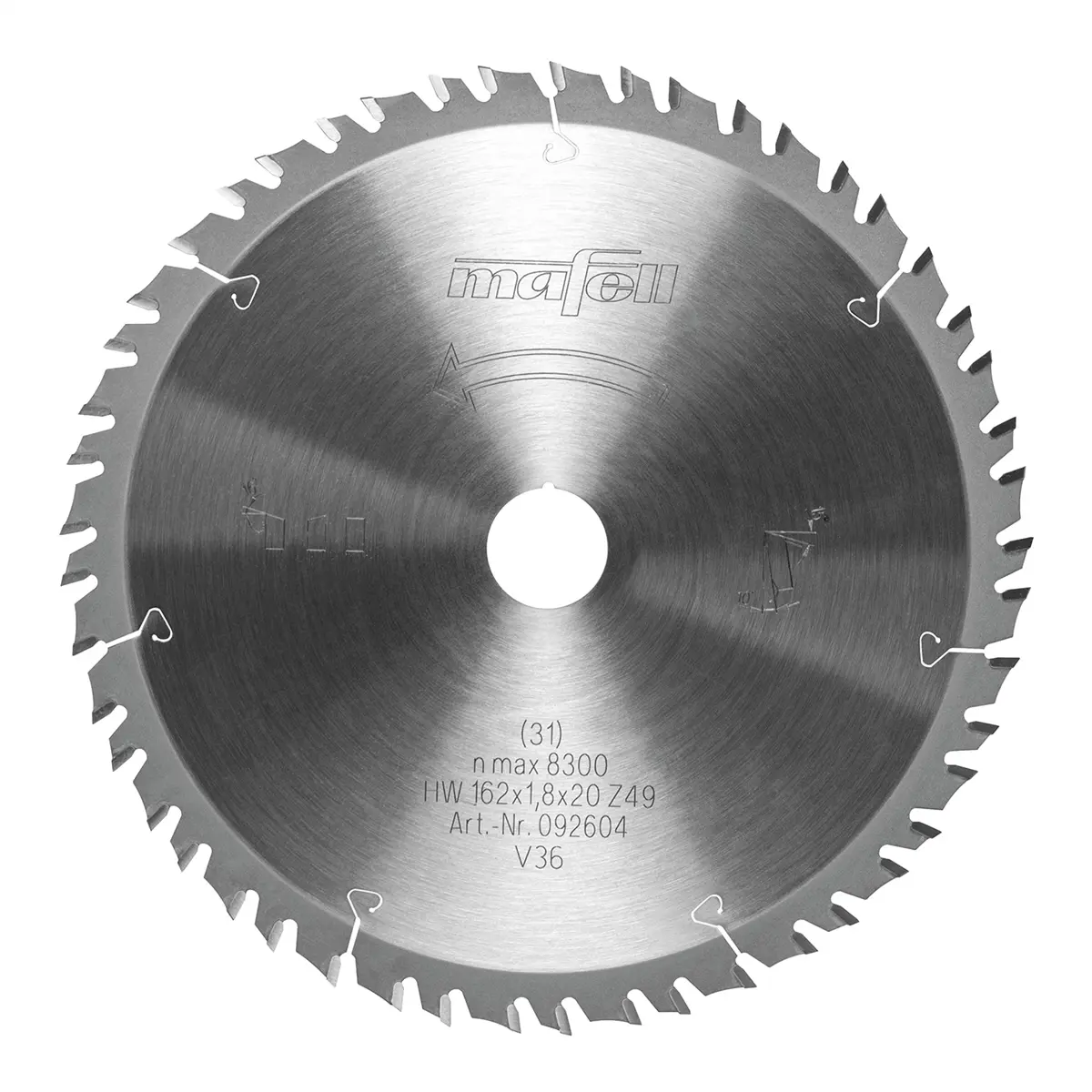 Produktfoto 1 von Mafell Hartmetall Sägeblatt GT 162 x 1,2/1,8 x 20 mm - 49-7 Zähne - Ersatzblatt
