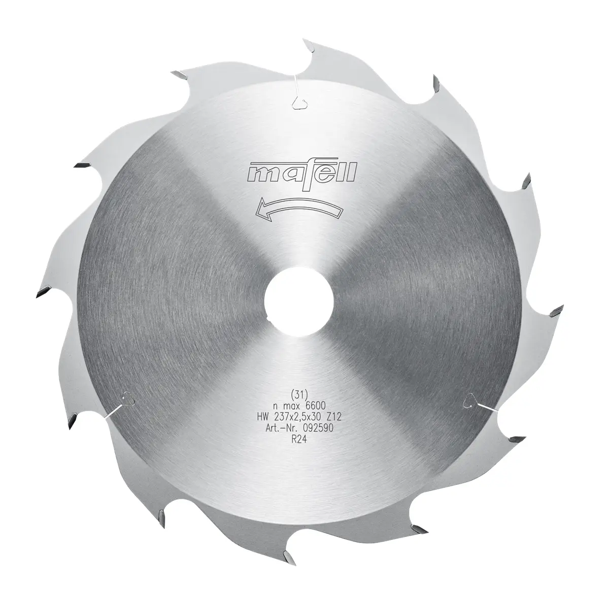 Produktfoto 1 von Mafell Hartmetall Sägeblatt HM 237 x 1,8/2,5 x 30 mm - 12 Zähne - Ersatzblatt