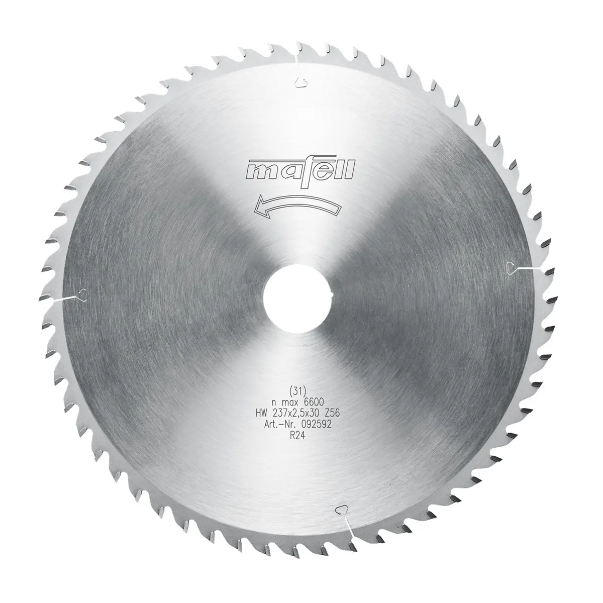 Produktfoto 1 von Mafell Hartmetall Sägeblatt HM 237 x 1,8/2,5 x 30 mm - 56 Zähne - Ersatzblatt