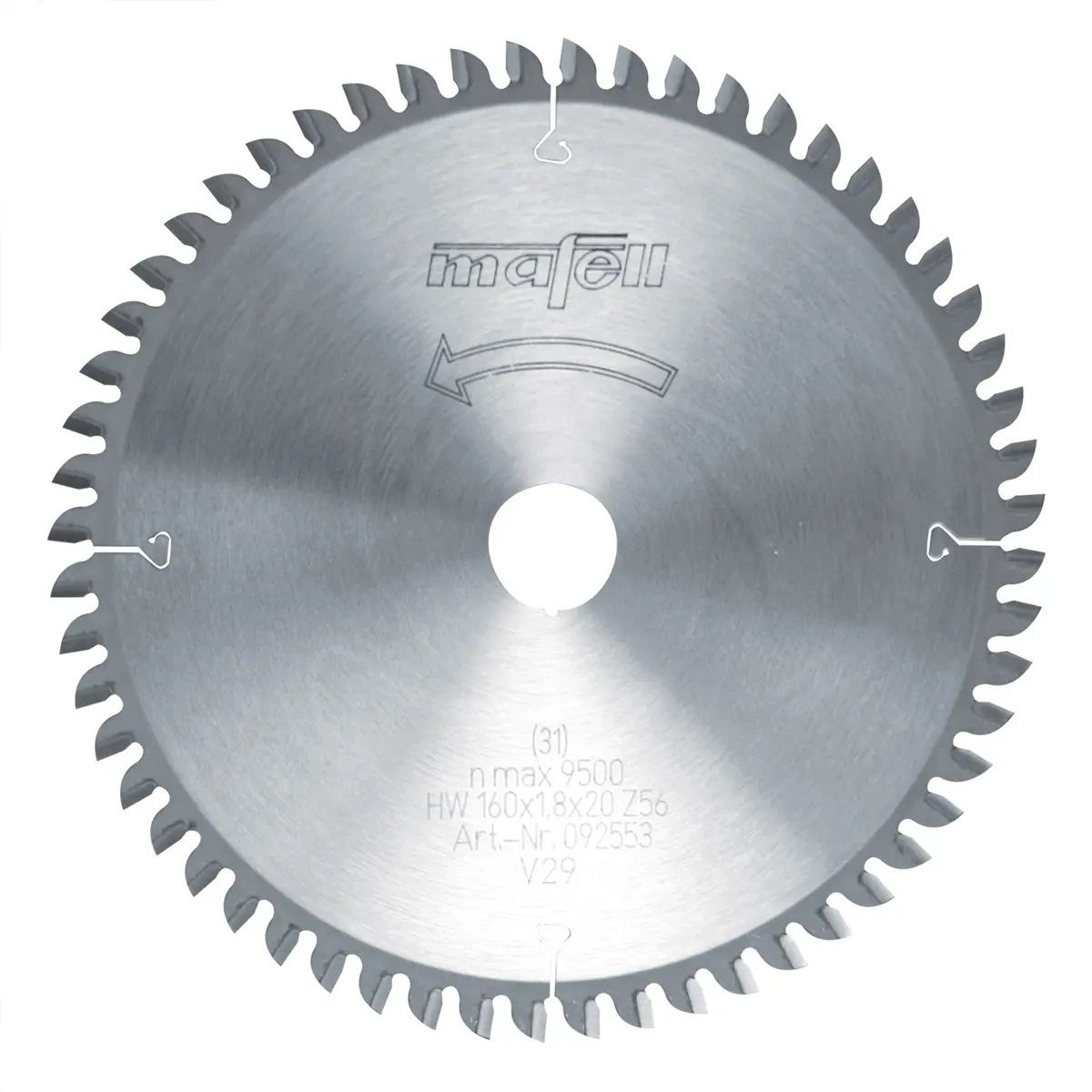 Produktfoto 1 von Mafell Hartmetall Sägeblatt HM 160 x 1,2/1,8 x 20 mm - 56 Zähne - Ersatzblatt
