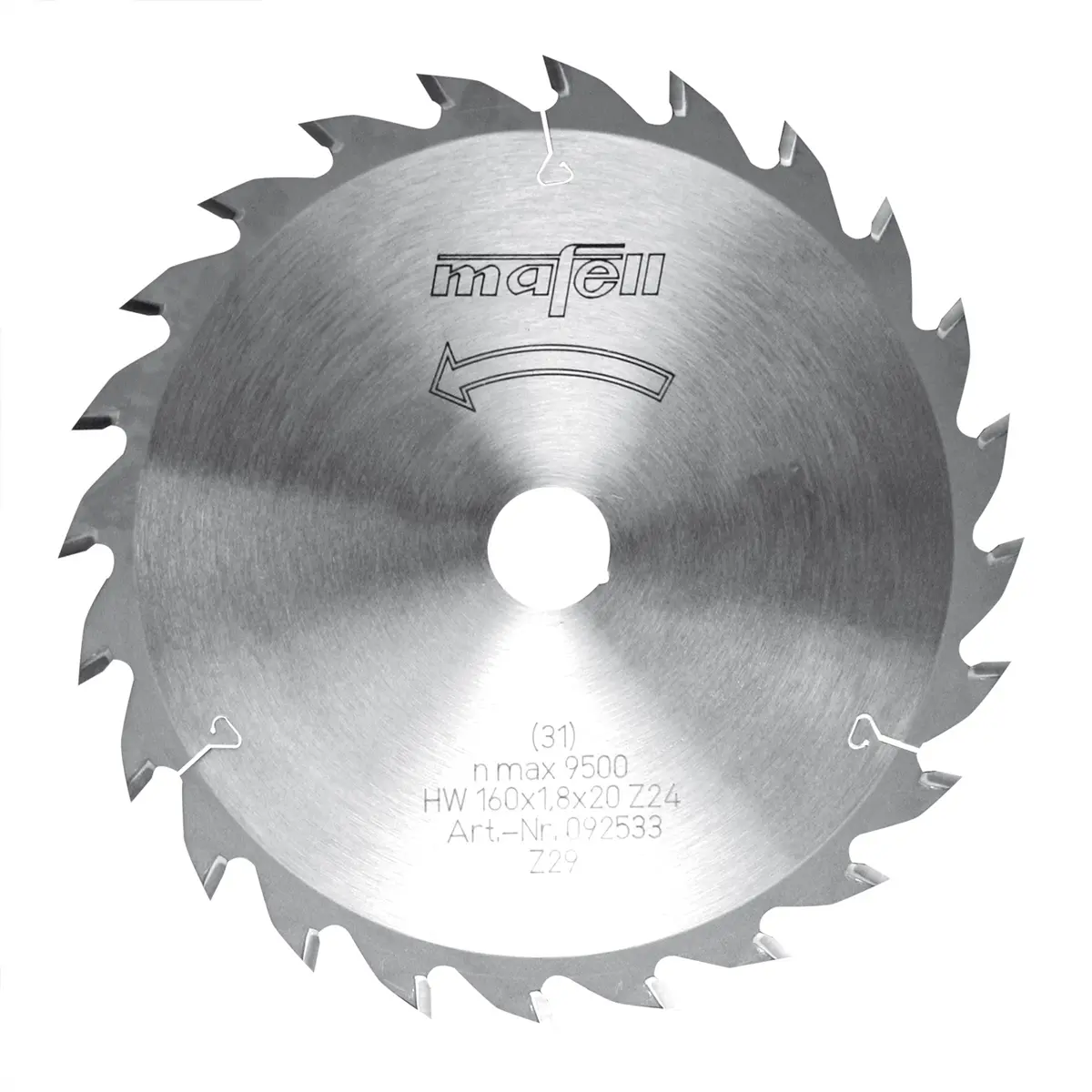 Mafell Hartmetall Sägeblatt HM 160 x 1,2/1,8 x 20 mm - 24 Zähne - Ersatzblatt