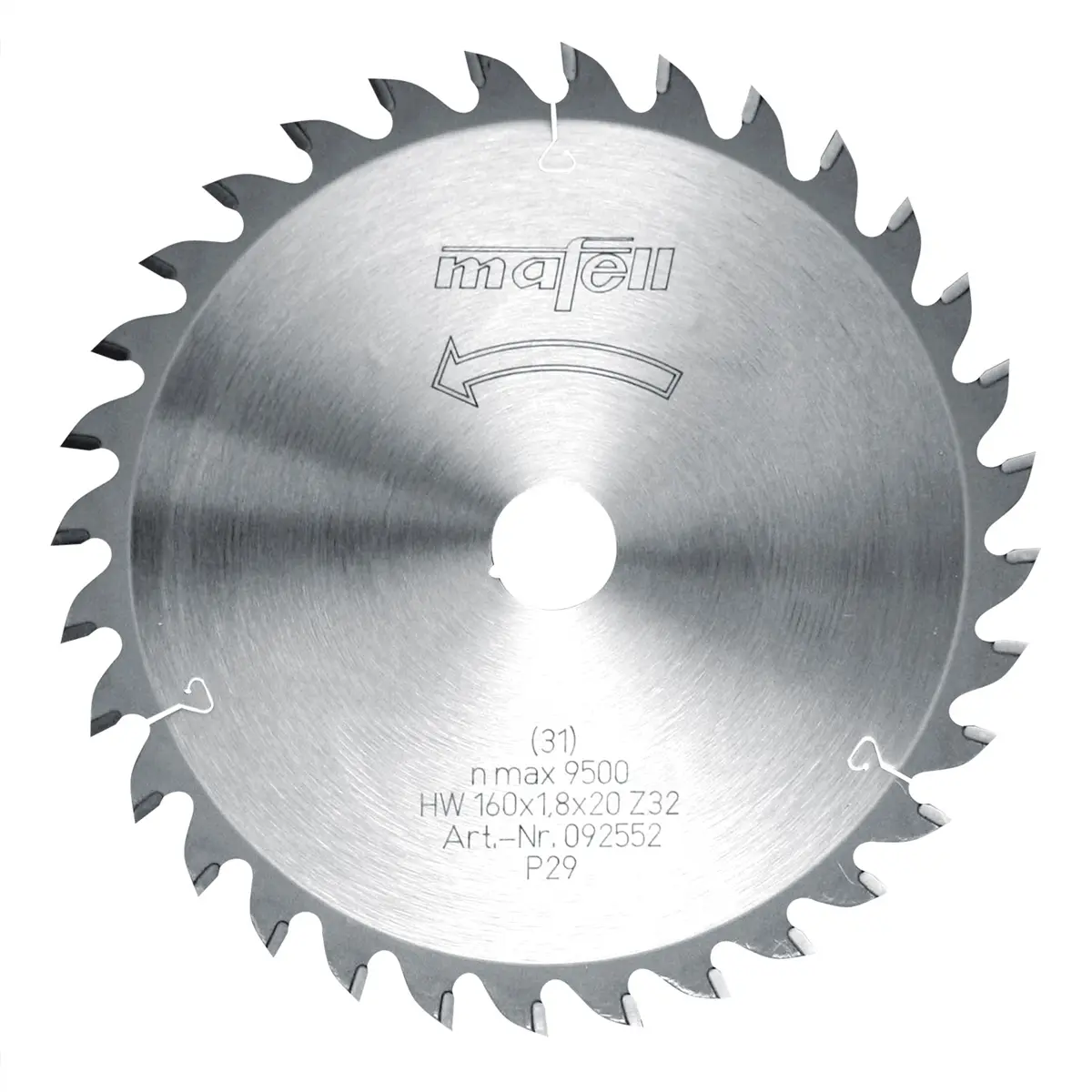 Produktfoto 1 von Mafell Hartmetall Sägeblatt HM 160 x 1,2/1,8 x 20 mm - 32 Zähne - Ersatzblatt