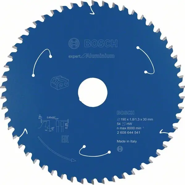 Produktfoto 1 von BOSCH 2608644541, Akku-Kreissägeblatt Expert, 190 x 1,8/1,3 x 30, 54 Zähne