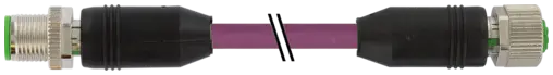 Produktfoto 1 von Murrelektronik 7000-44001-8400500, M12 St. 0° / M12 Bu. 0° B-kod. geschirmt