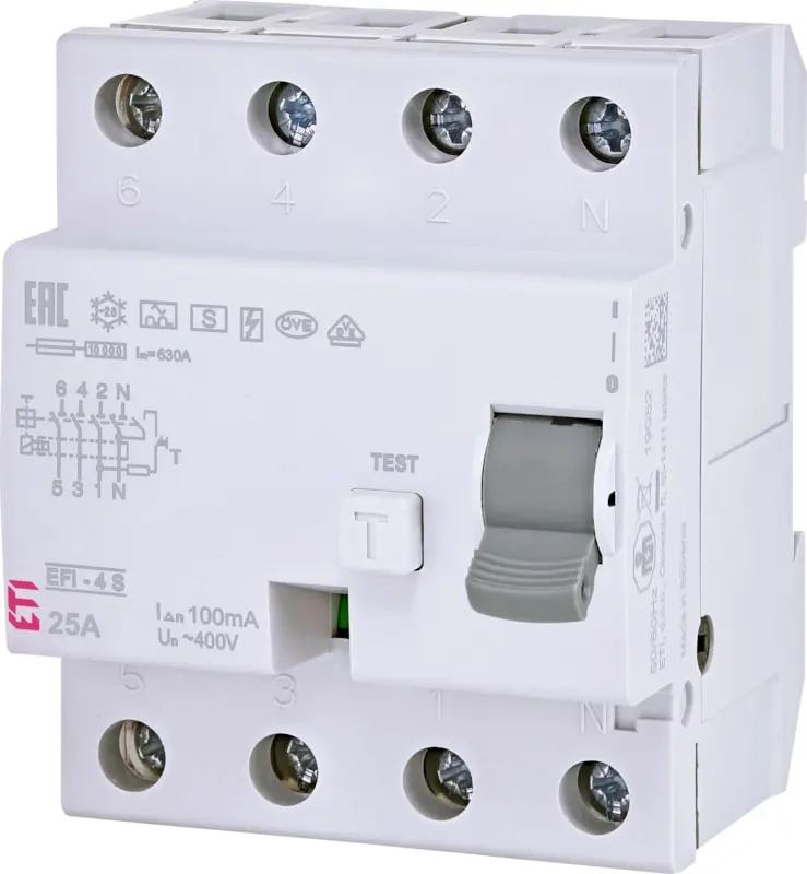 Produktfoto 1 von Italweber 2061584, Fehlerstromschutzschalter - EFI4 4P AS Typ 100A 100mA