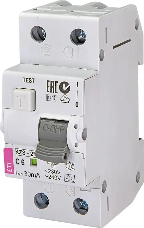 Italweber 2173237, RCBO FI/LS-Schalter Typ A C32A 2P 10mA 2M KZS