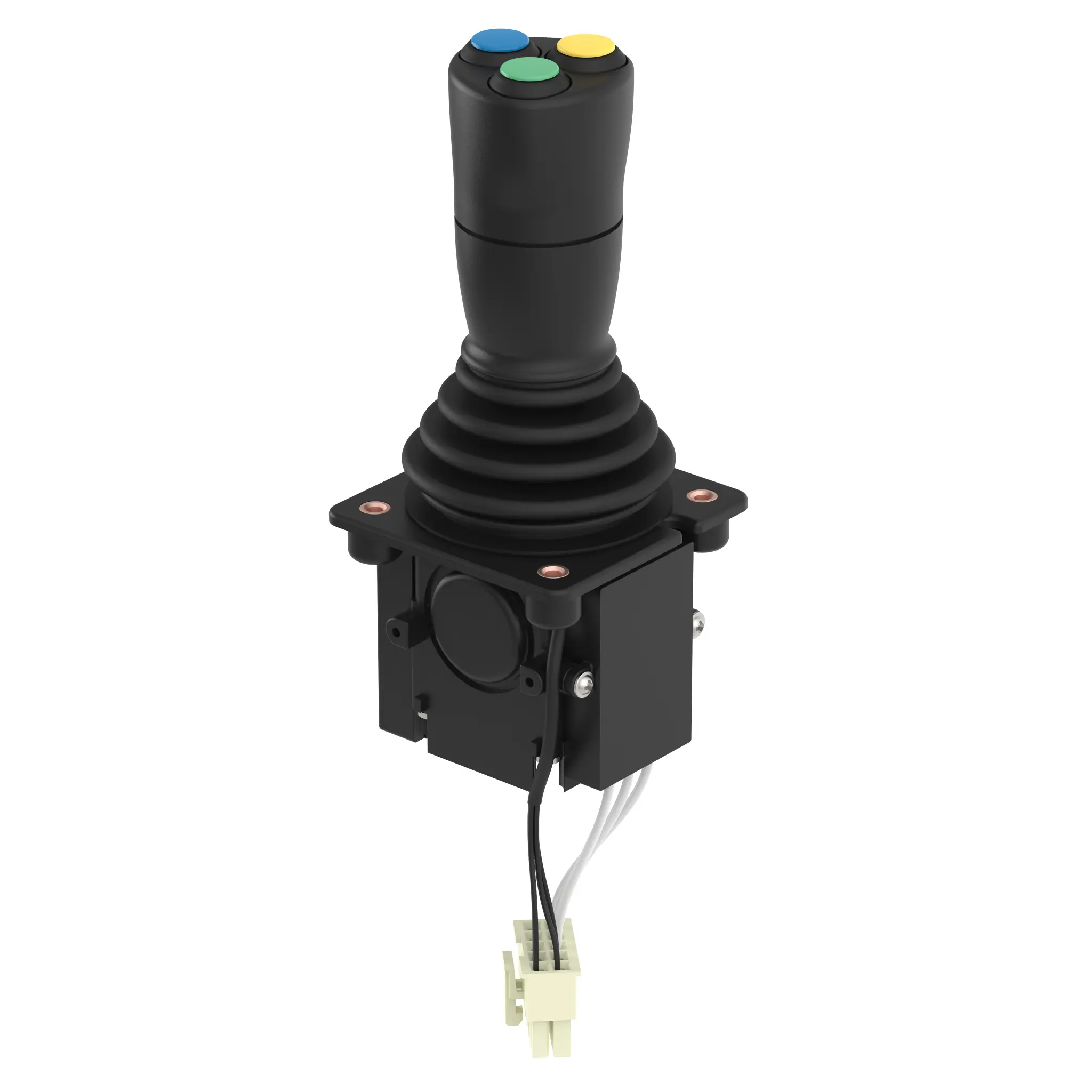 Produktfoto 1 von Elobau J2A7AA20C, Joystick Analog 0,5-4,5V Griff m.3Tast. einachs.