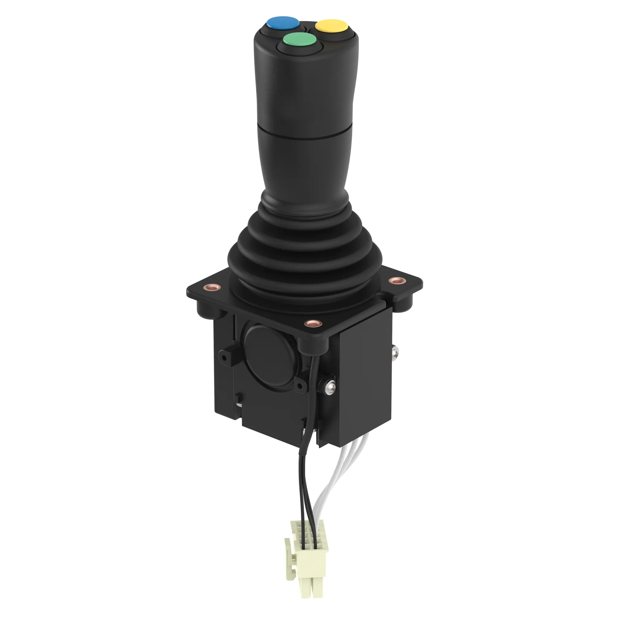 Produktfoto 1 von Elobau J2A7AA20C, Joystick Analog 0,5-4,5V Griff m.3Tast. einachs.
