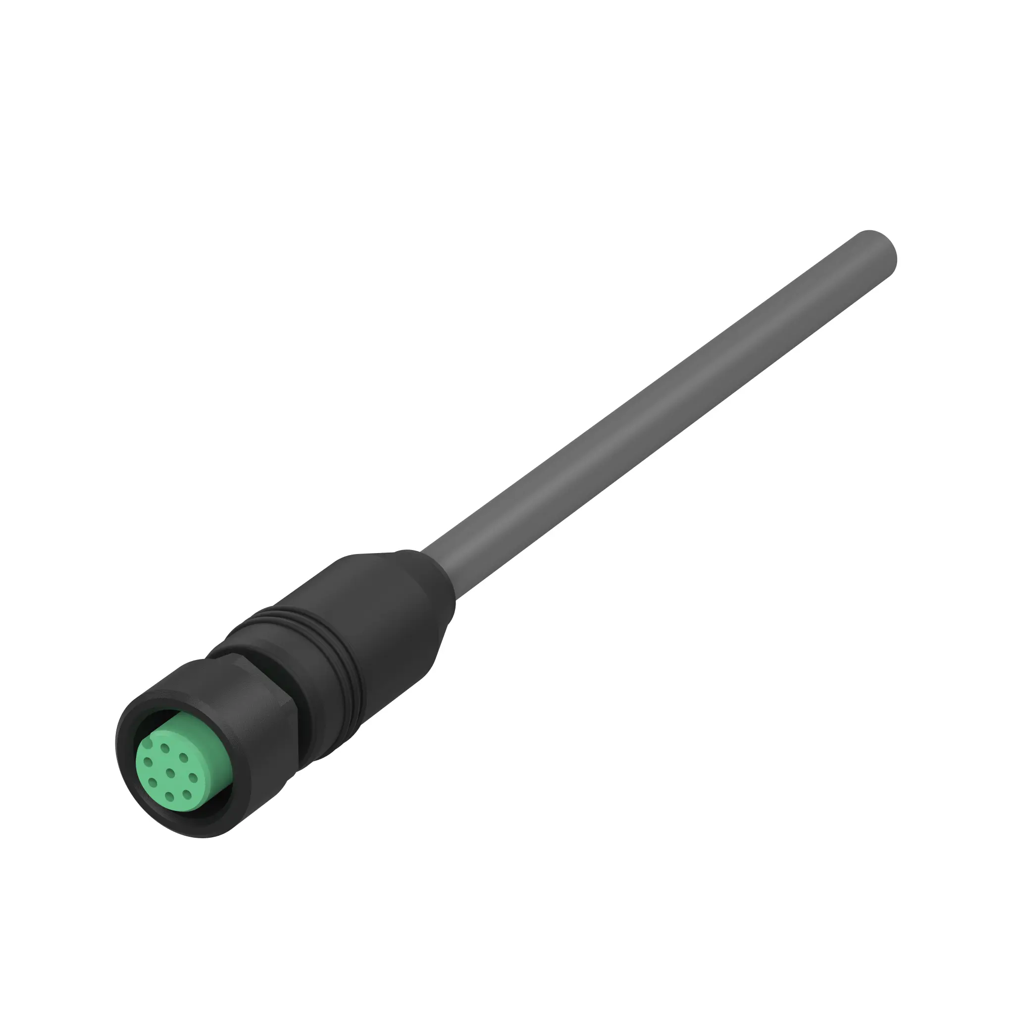 Produktfoto 1 von Elobau K18G003K, Rundstecker, 8x0,25mm², 3m, PVC, grau