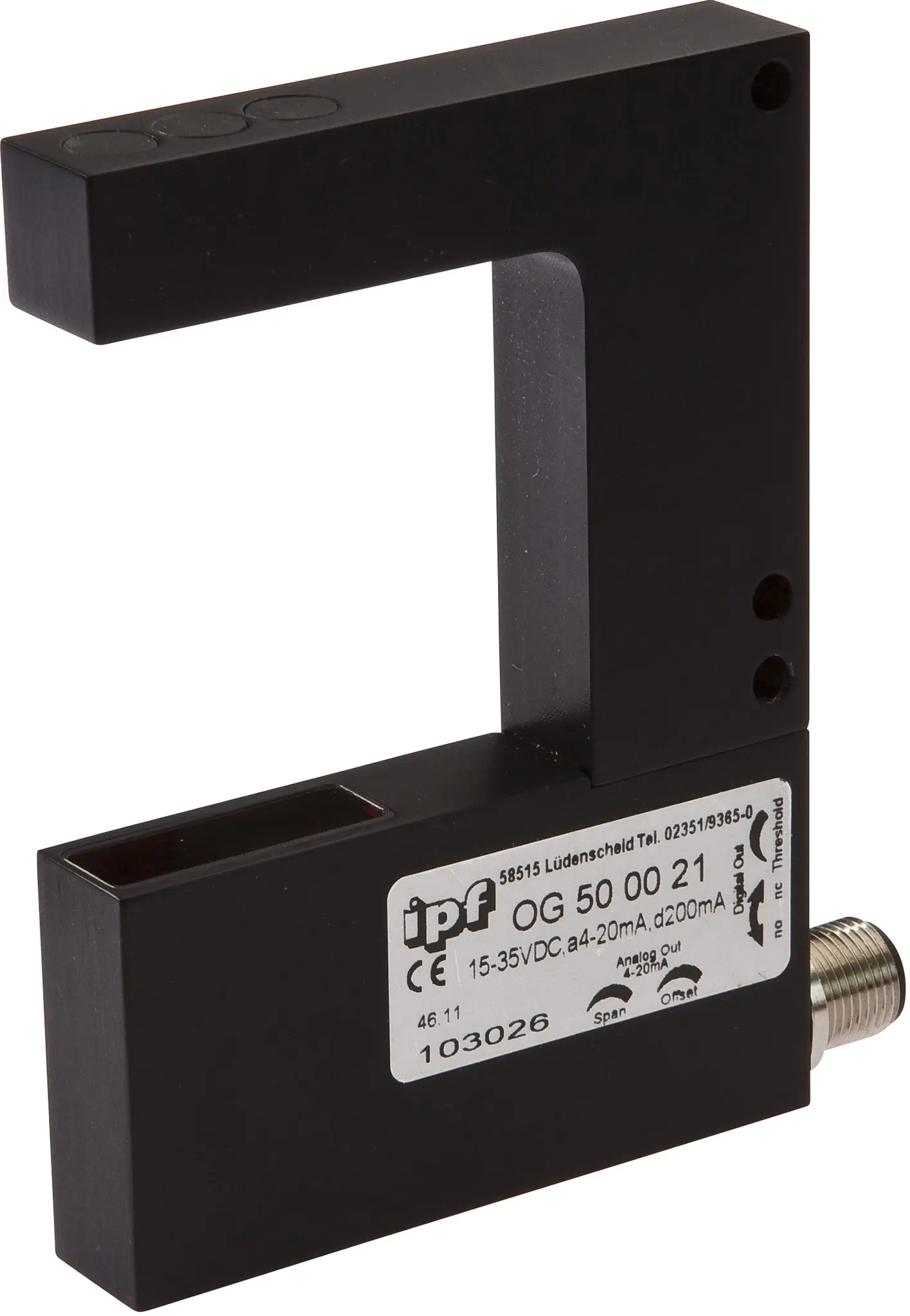 ipf Electronic OG500021, Sensor Optisch, Gabel, 105x15x75mm, Gabelweite 50mm