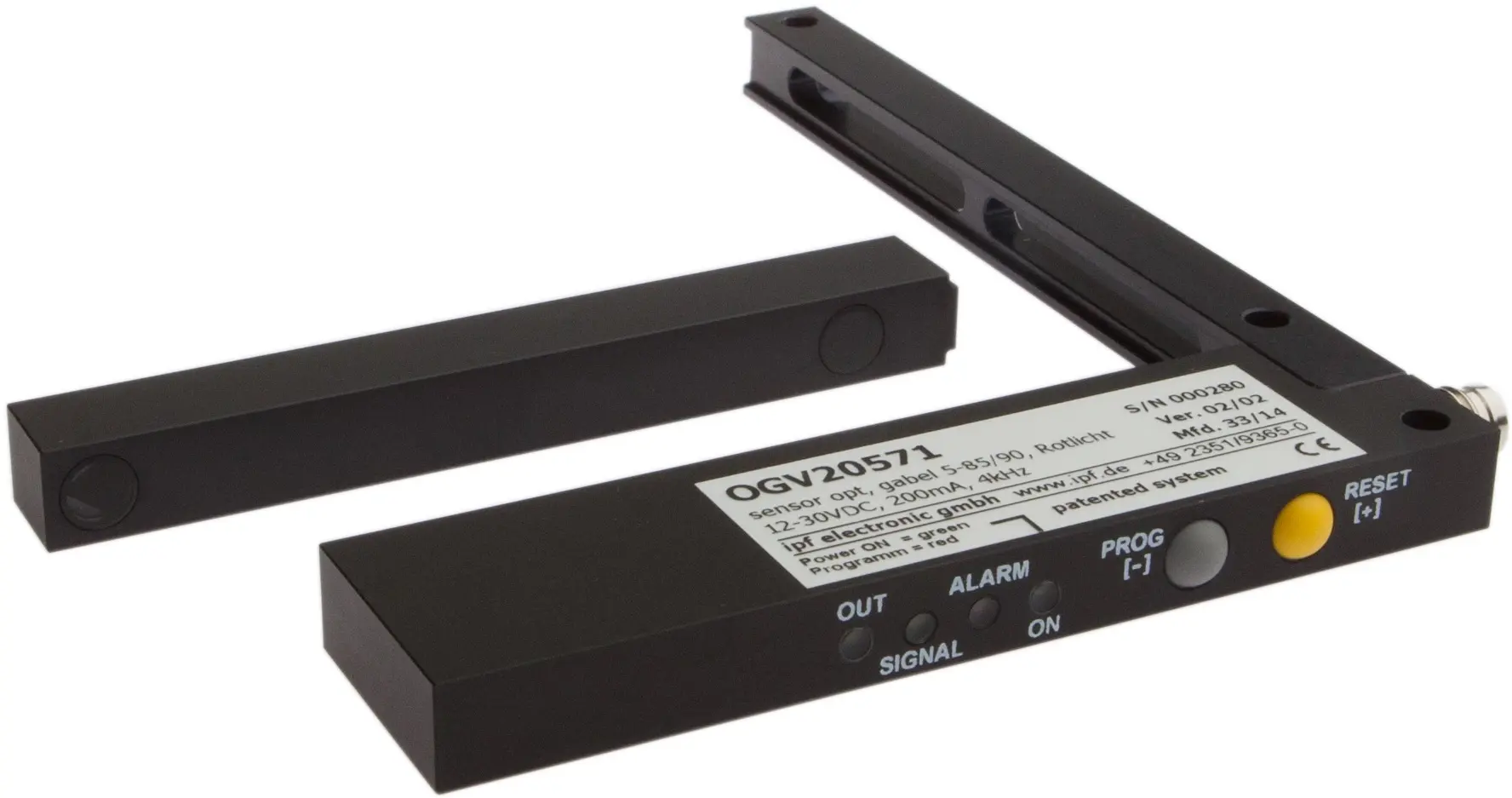 Produktfoto 1 von ipf Electronic OGV20571, Sensor Optisch, Gabel, verstellbar, 101x10x127mm