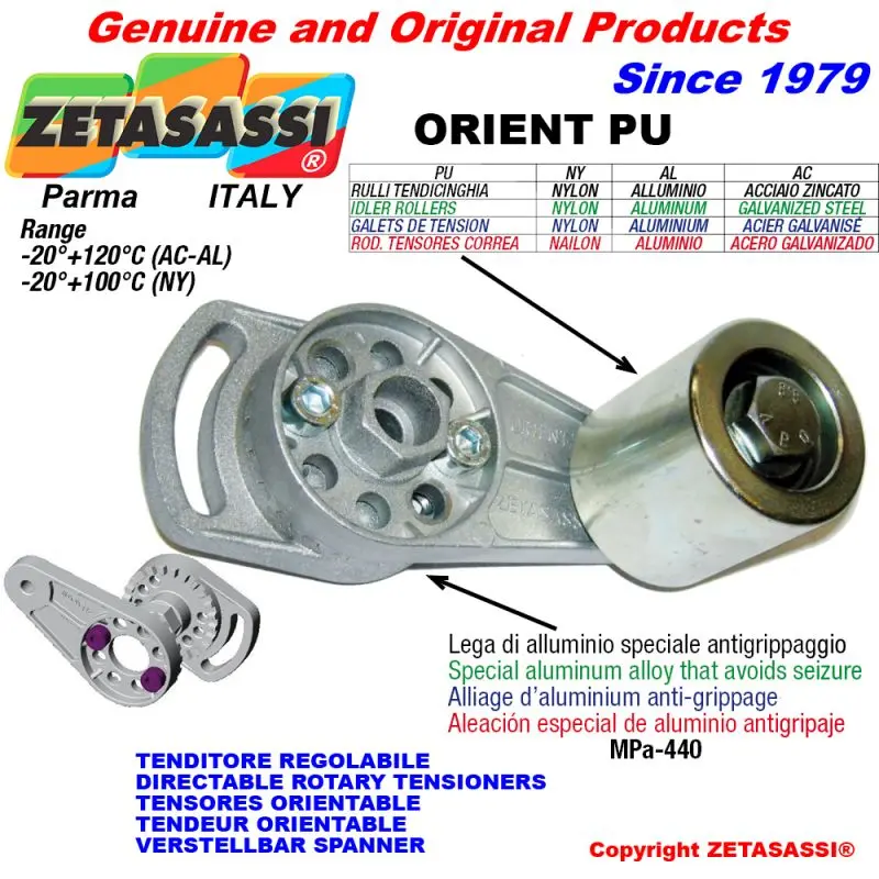 Produktfoto 1 von ZETASASSI ORIENTPU8090AC Directable Rotary Belt Tensioner Orientpu+Idler Roller