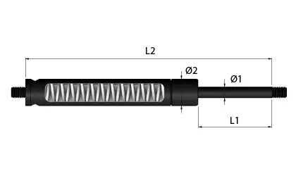 SODEMANN LMS1810207, Mechanische Gasfeder, schwarz lackiertem Stahl