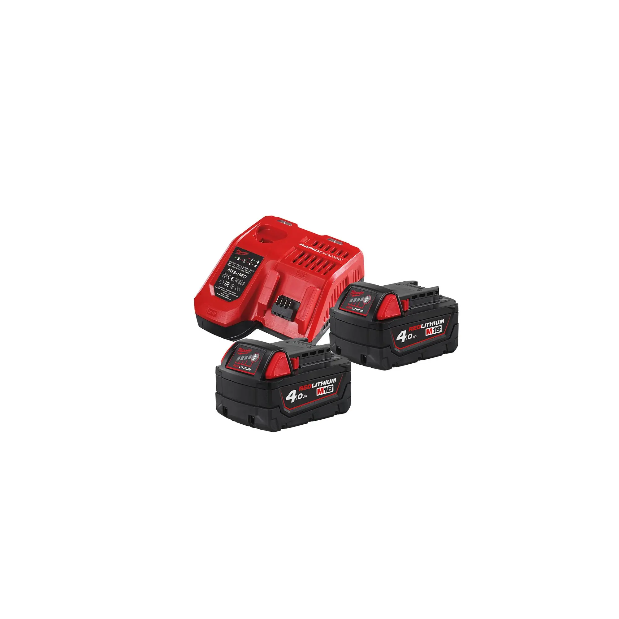 Produktfoto 1 von Milwaukee M18 Starterset M18 NRG-402, 18V, 2x 4,0 Ah und Ladegerät