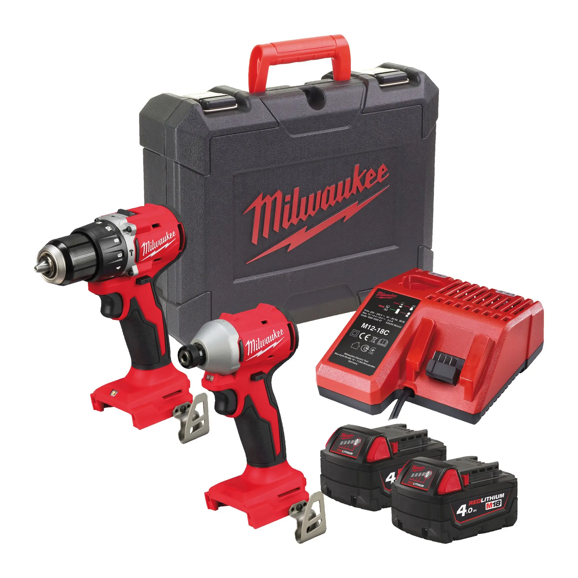 Produktfoto 1 von Milwaukee M18 Maschinen-Set M18 BLCPP2A-402C, 2x 4,0 Ah und Ladegerät im Koffer