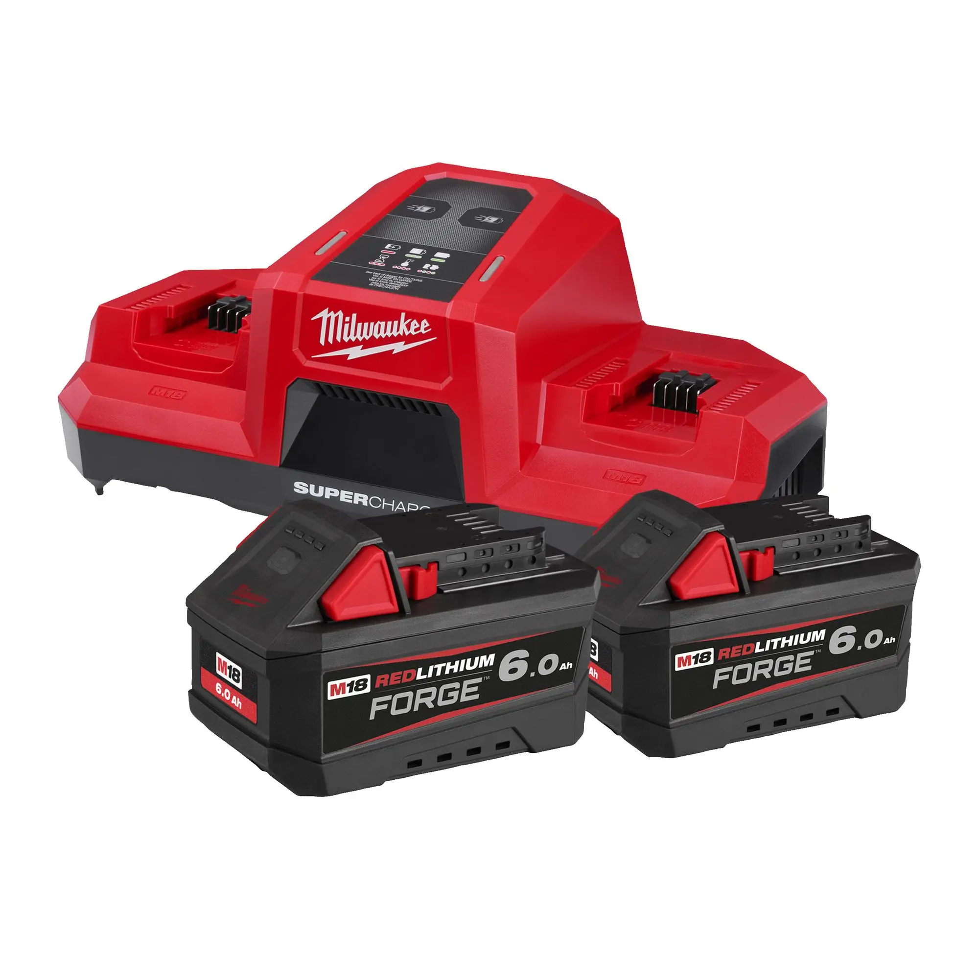 Milwaukee M18 FORGE Starter-Set M18 FORGENRG-602: 2x 6,0 Ah + Doppelladegerät