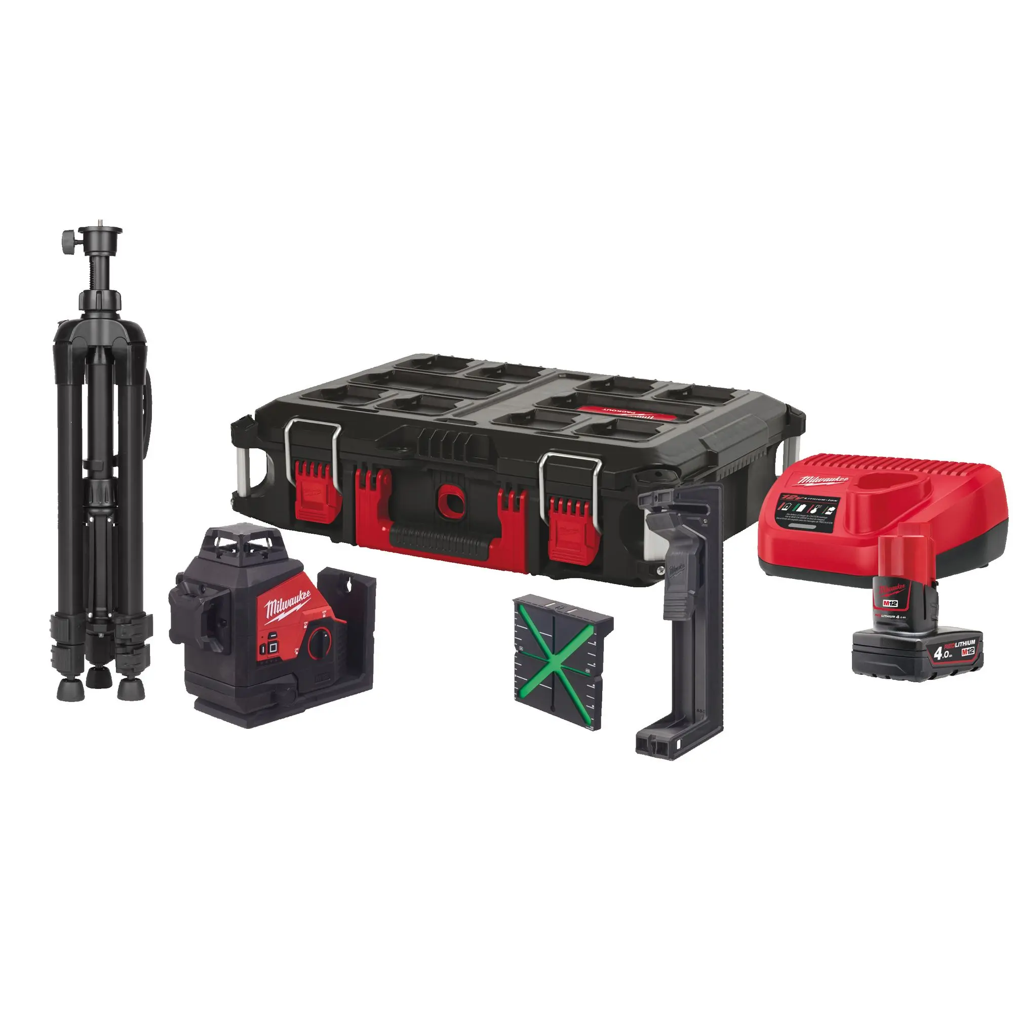 Produktfoto 1 von Milwaukee M12 Akku-Kreuzlinienlaser 3 x 360° Kit M12 3PLSKIT-401P, 1x 4,0 Ah