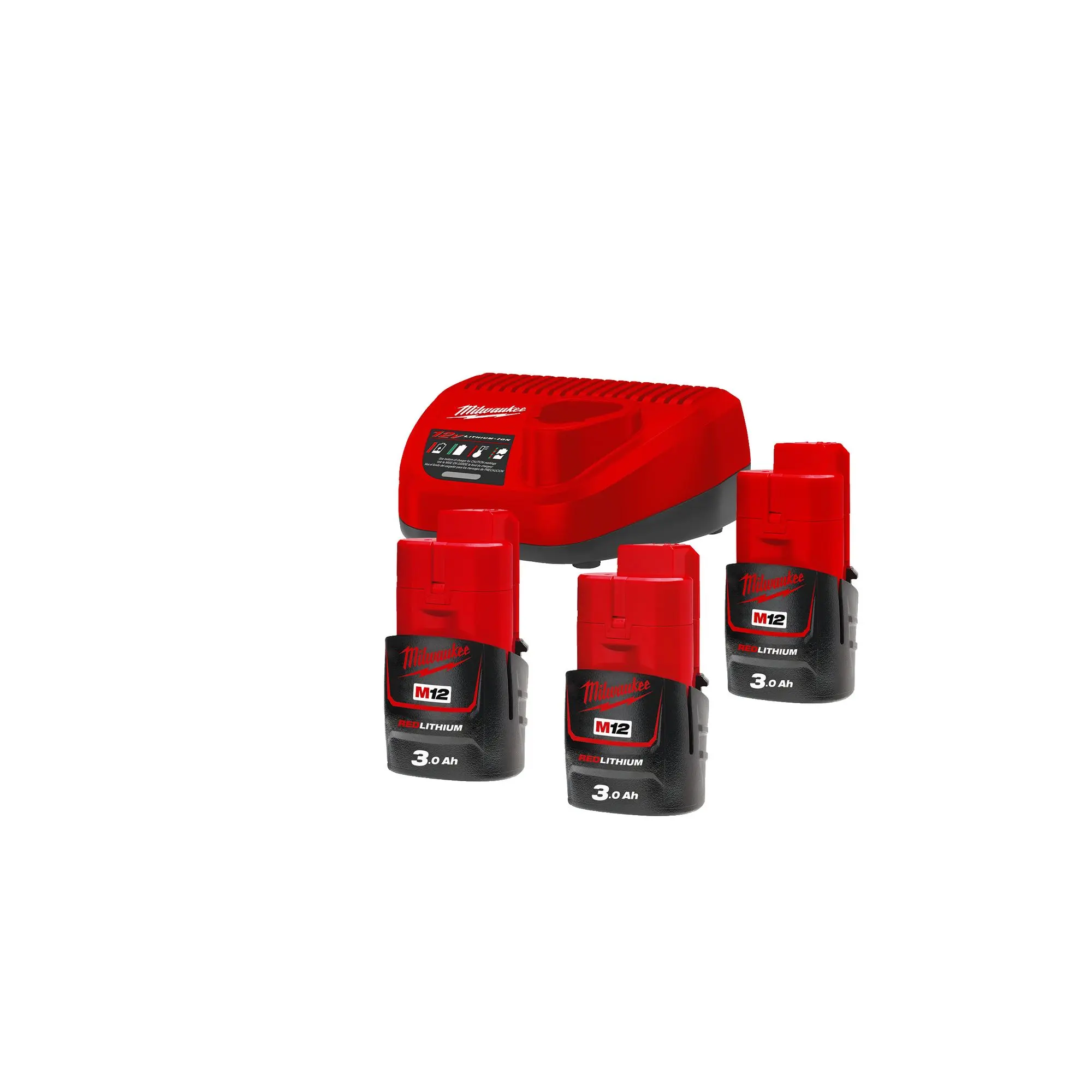 Produktfoto 1 von Milwaukee Starter-Set M12 NRG-303, 12V, 3x 3,0 Ah und Ladegerät, SKU: 4933459207