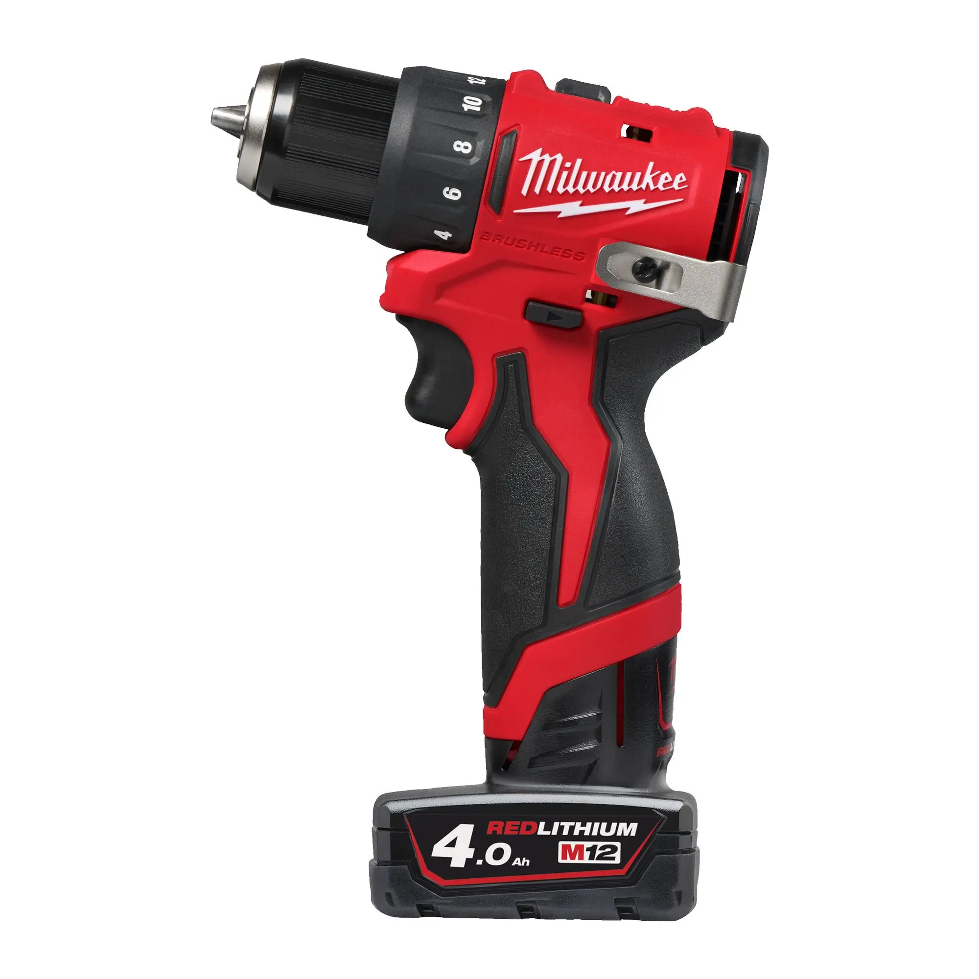 Produktfoto 1 von Milwaukee M12 Bürstenloser Akku-Bohrschrauber M12 BLDDRC-402C, 2x 4,0 Ah
