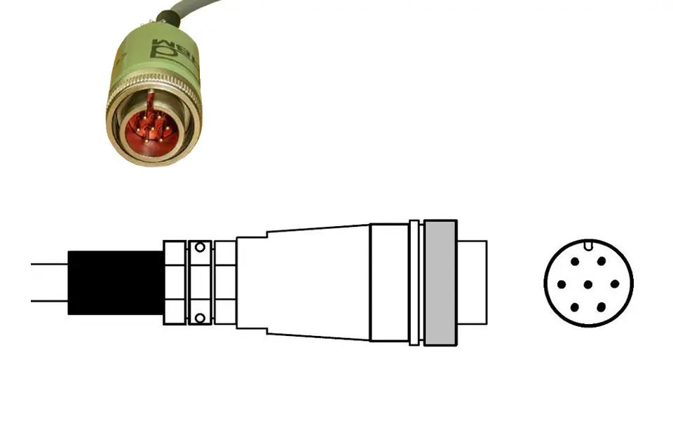 Produktfoto 1 von HBM Messtechnik 1-MS3106PEMV, MS-Kabelstecker m. Üb-Mutter GREENLINE
