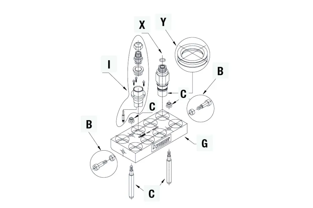 Produktfoto 1 von Indunorm Steckerkörper Multikupplung Serie MST2 DN12 Cr III, P/n: MST-KIT-P208S