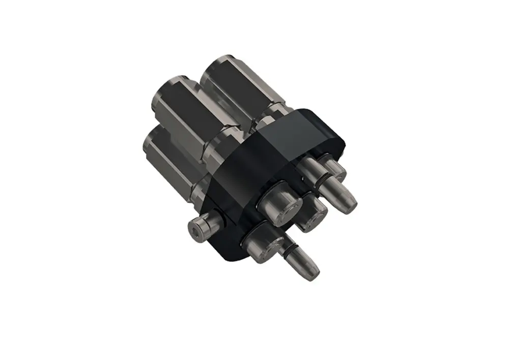 Produktfoto 1 von Indunorm Multikupplung MST5 4x DN12 Zn-Ni 3P Stecker, P/n: MST5-W-4-3P08BSP12S