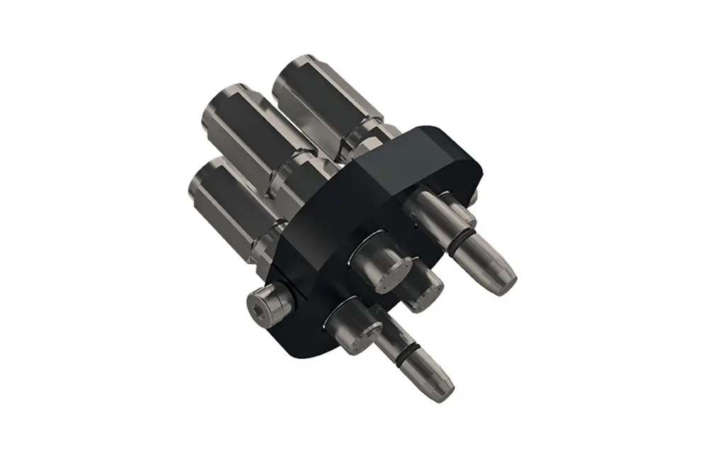 Produktfoto 1 von Indunorm Multikupplung Serie MST5 4x DN10 Zn-Ni 3P Stecker,P/n:MST5W3P4H08BSP10S