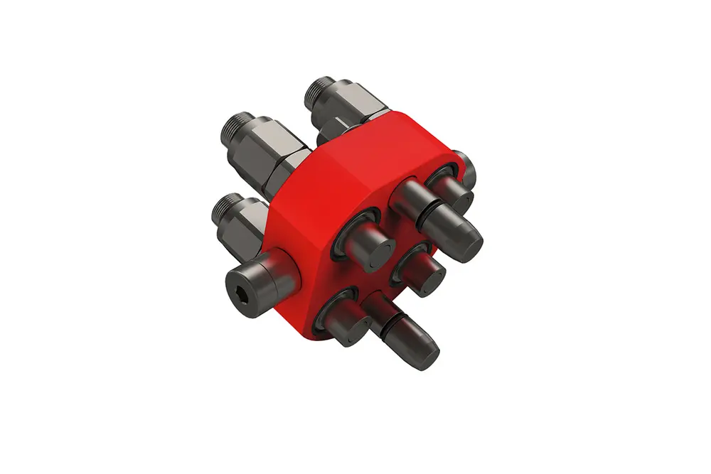 Produktfoto 1 von Indunorm Multikupplung Serie MSTPH4 DN10 Zi-Ni Stecker, P/n: MSTPH4-4-06BSP10S