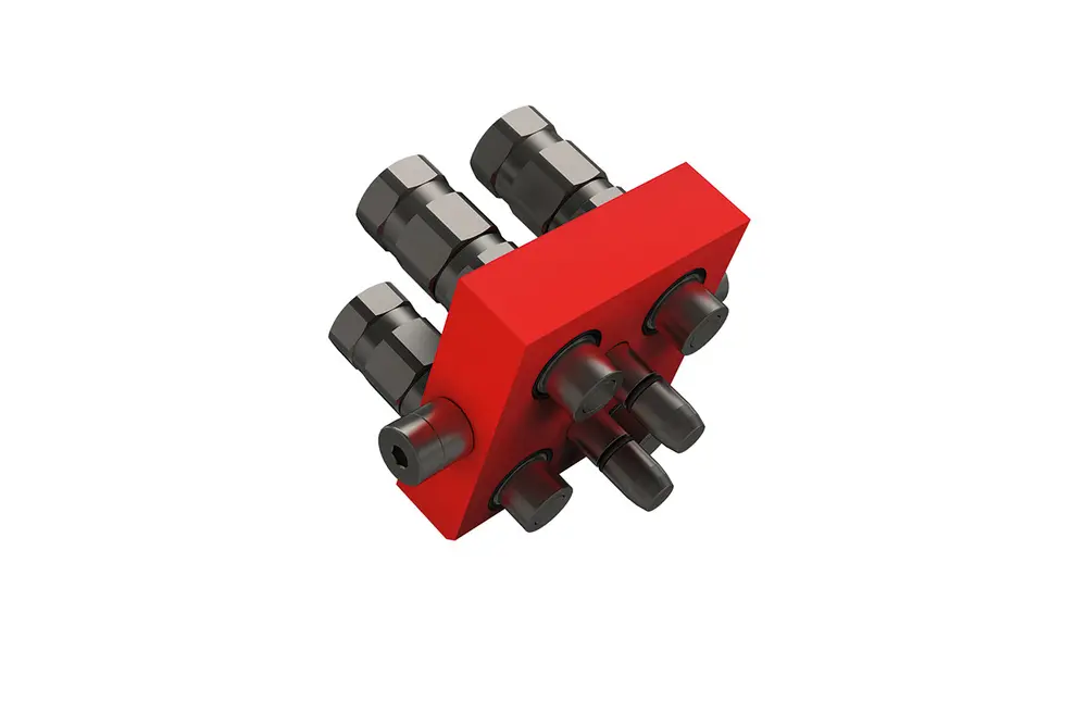 Produktfoto 1 von Indunorm Multikupplung Serie MSTPH4 DN12 Zi-Ni Stecker, P/n: MSTPH4-4-08BSP12S