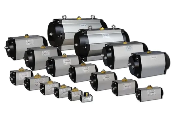 Max-Air Technology MT17-4DAC31L100, Pneumatischer Antrieb mit Zahnstange und Ritzel, aus eloxiertem Aluminium