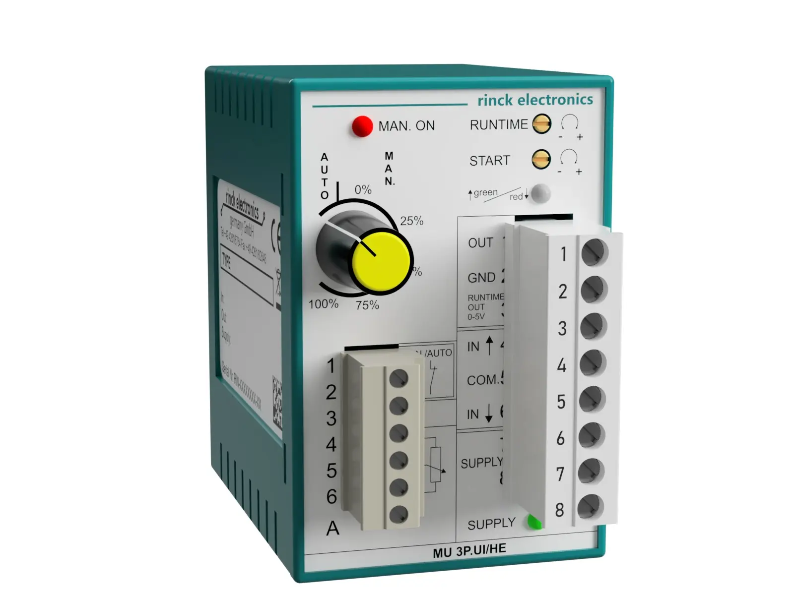 Produktfoto 1 von Rinck Electronic MU-3P.UI/230V/HE, Messumsetzer wie vor mit Handbedienebene