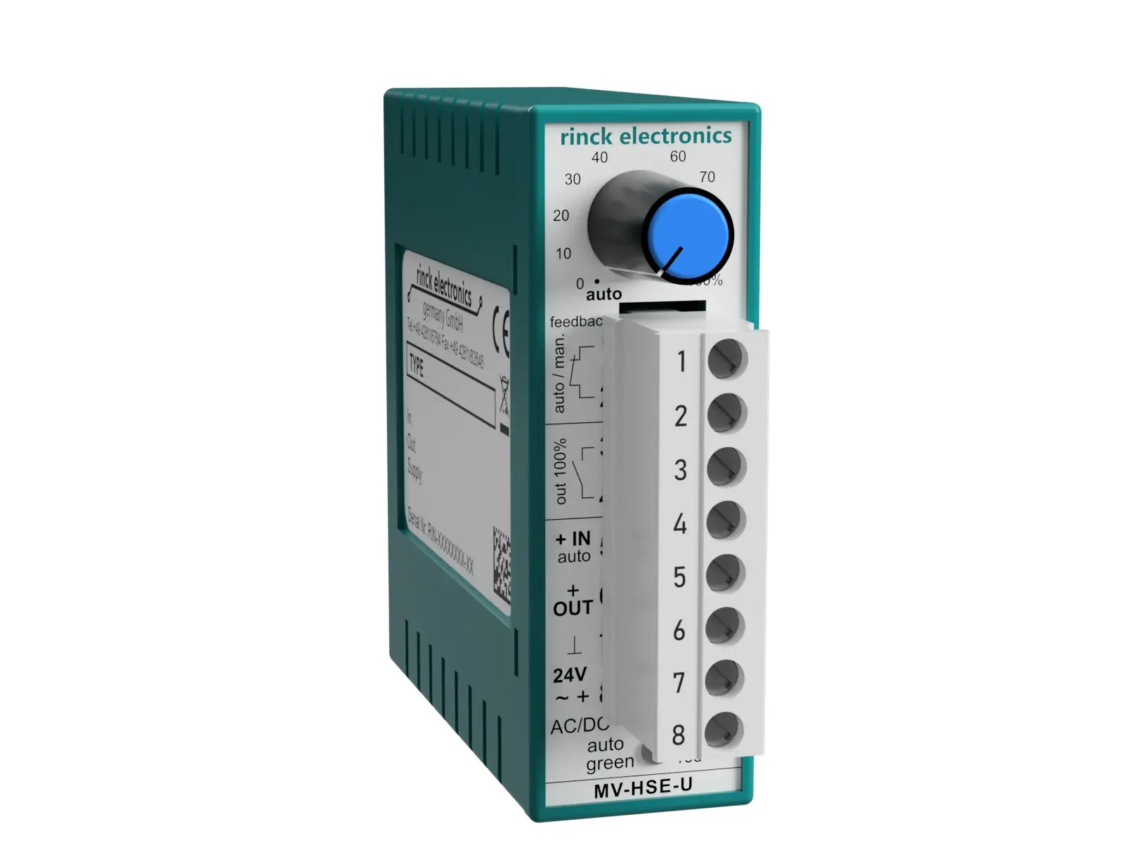 Produktfoto 1 von Rinck Electronic MV-HSE-U10V, Handschaltebene Analog, 0-10V (Aufschnappgehäuse)