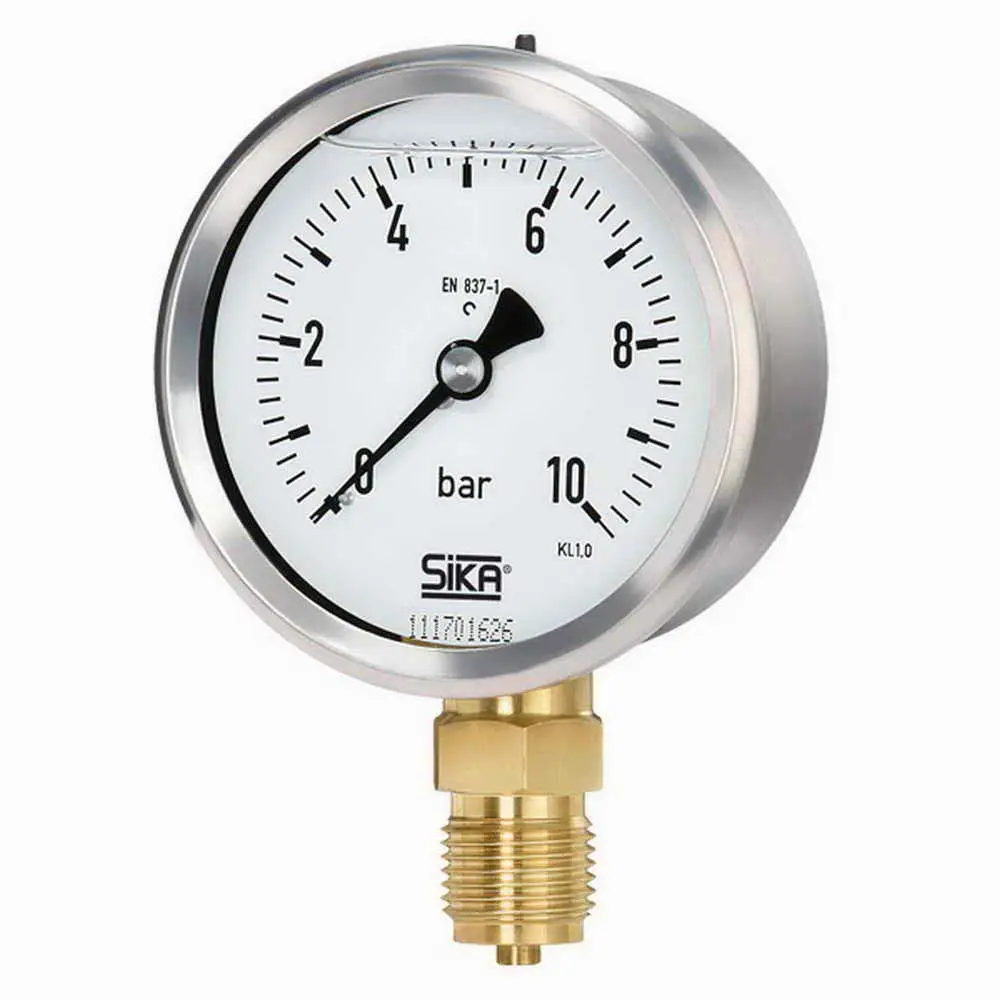 Produktfoto 1 von SIKA MREG27106510G, Manometer 0 bis 6 bar ø 80mm Anschluss unten Rand hinten