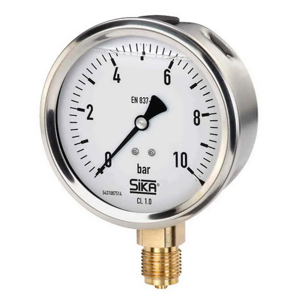 Produktfoto 1 von SIKA MREM11103500G, Manometer 0 bis 1,6 bar ø 63mm Anschluss unten ohne Rand