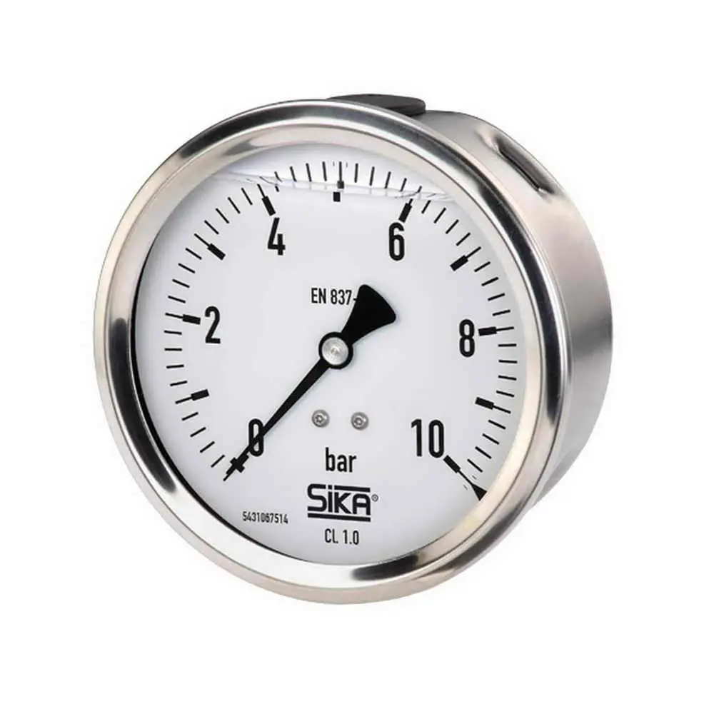 Produktfoto 1 von SIKA MREM15113500G, Manometer 0 bis 160 bar ø 63mm Anschluss hinten ohne Rand