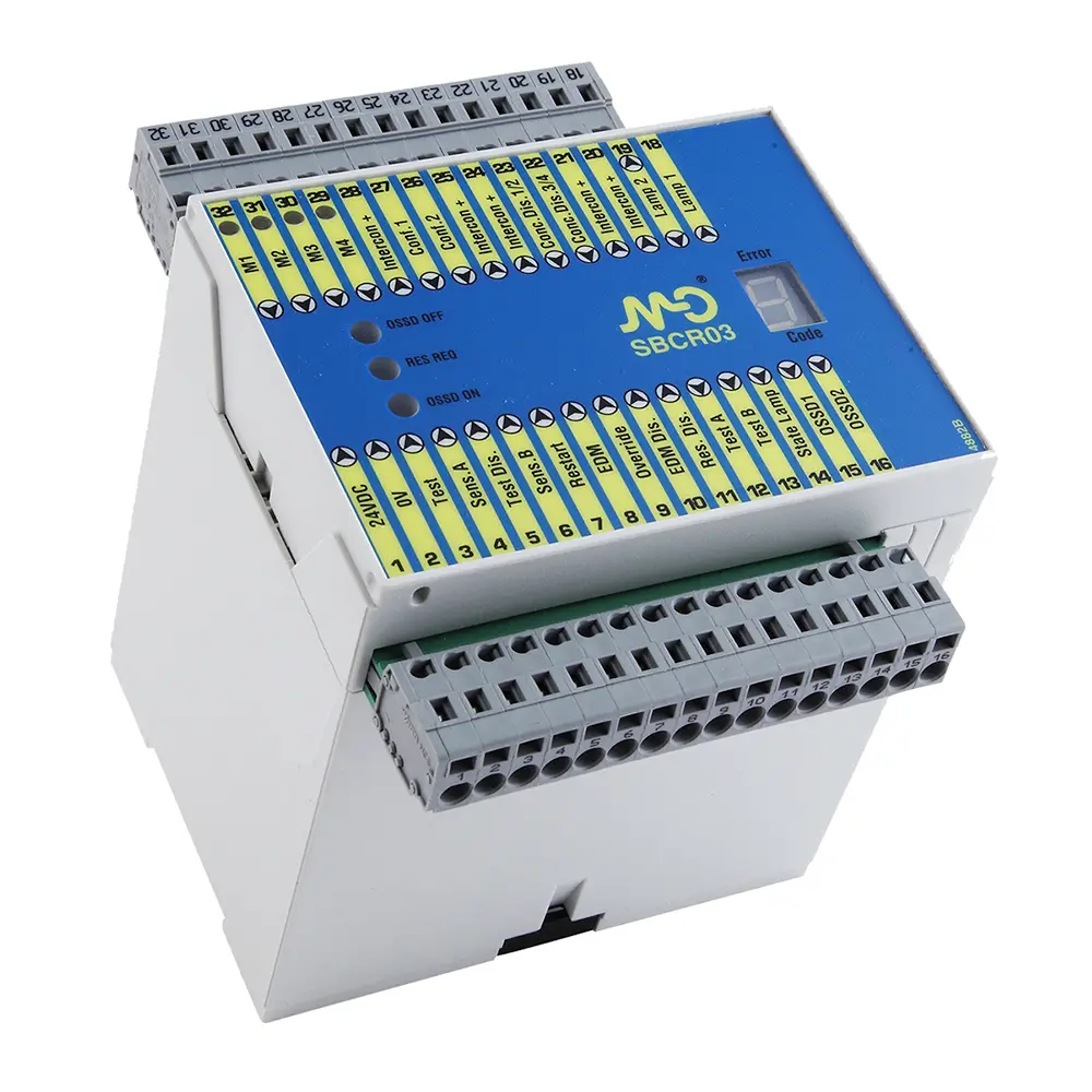 Produktfoto 1 von MD Micro Detectors SBCR03/S-AM, Steuereinheit Typ 2 SPS mit Doppel-Muting 24 VDC