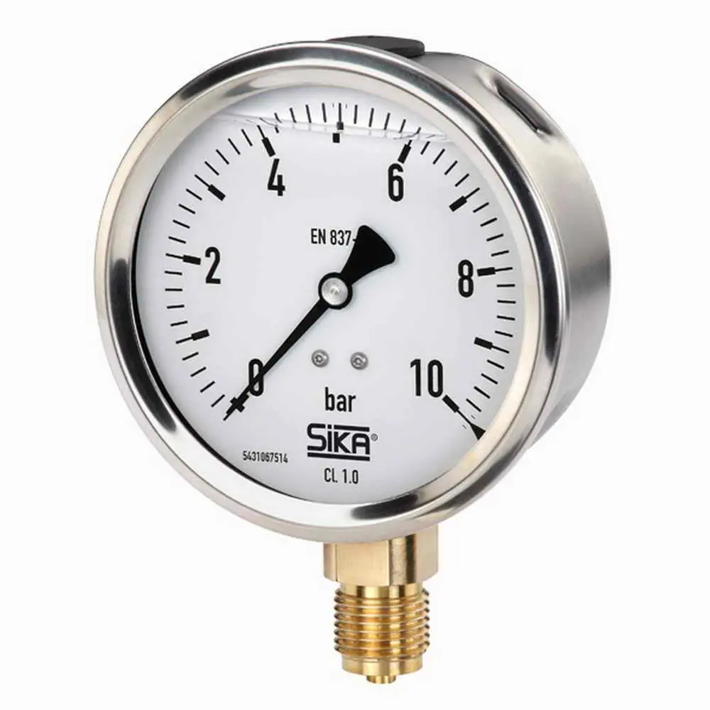 Produktfoto 1 von SIKA MREM11116500G, Manometer 0 bis 600 bar ø 63mm Anschluss unten ohne Rand