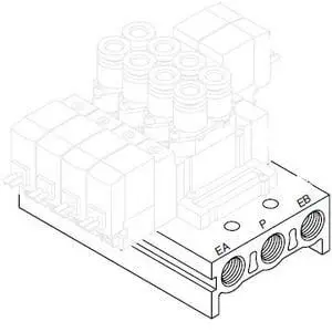 Produktfoto 1 von SMC SS5Y5-20-04-00F-Q SS5Y5 Verteiler, Stange, Einzelverdrahtung