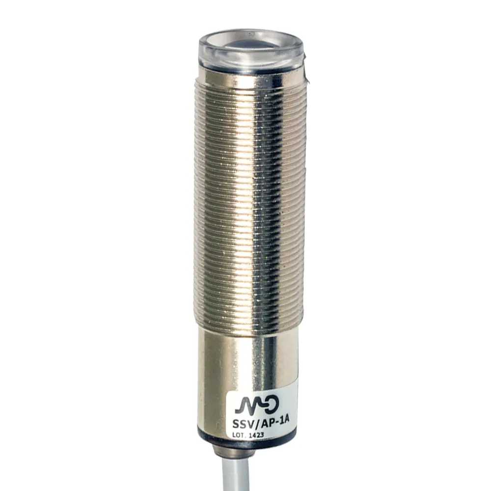 Produktfoto 1 von MD Micro Detectors SSG/AP-1A, Lichtschranke M18, Empfänger 8m NO/PNP, 2m.