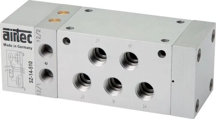 Produktfoto 1 von Airtec SZ 14 510, Zweihand-Sicherheitsblock G 1/4", 5/2-Wege, Präzision
