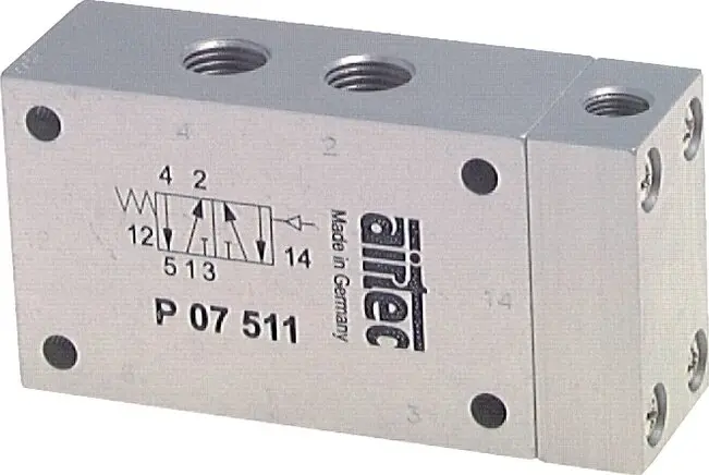 Produktfoto 1 von Airtec P 07 510, 5/2-Wege Pneumatikventil G 1/4", Luftfeder, Standard