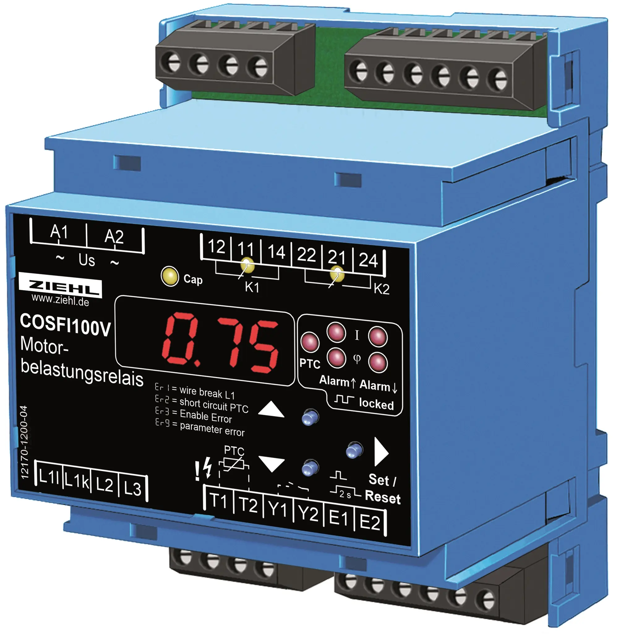 Produktfoto 1 von Ziehl P222534, Last- und Stromrelais Typ COSFI100V