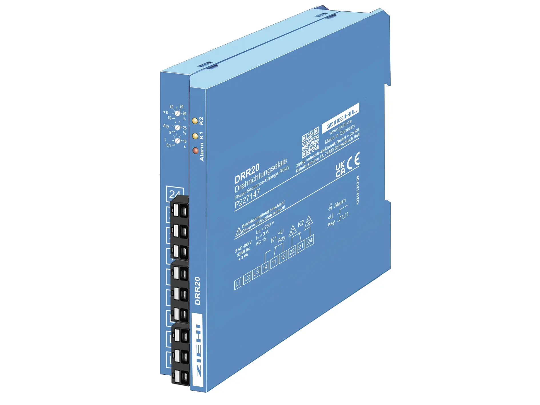 Produktfoto 1 von Ziehl P227147, Drehrichtungsrelais Typ DRR20