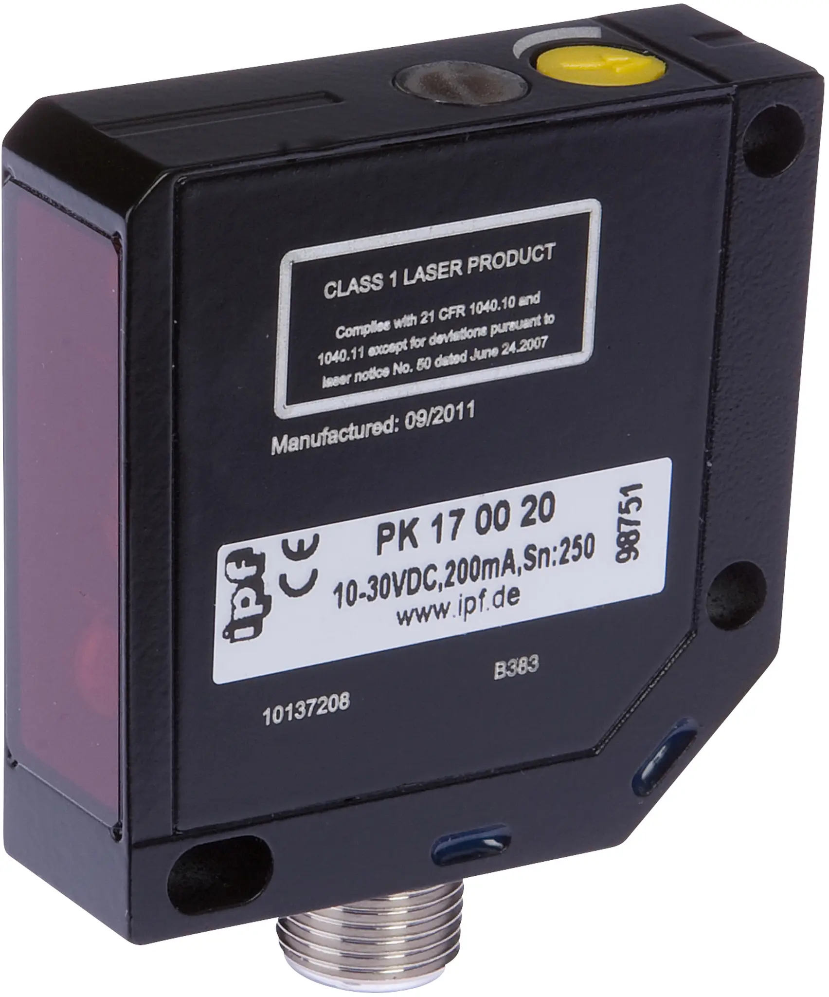Produktfoto 1 von ipf Electronic PK170020, Sensor Laser, Kontrast, 50x50x15mm, Sn: 0-250