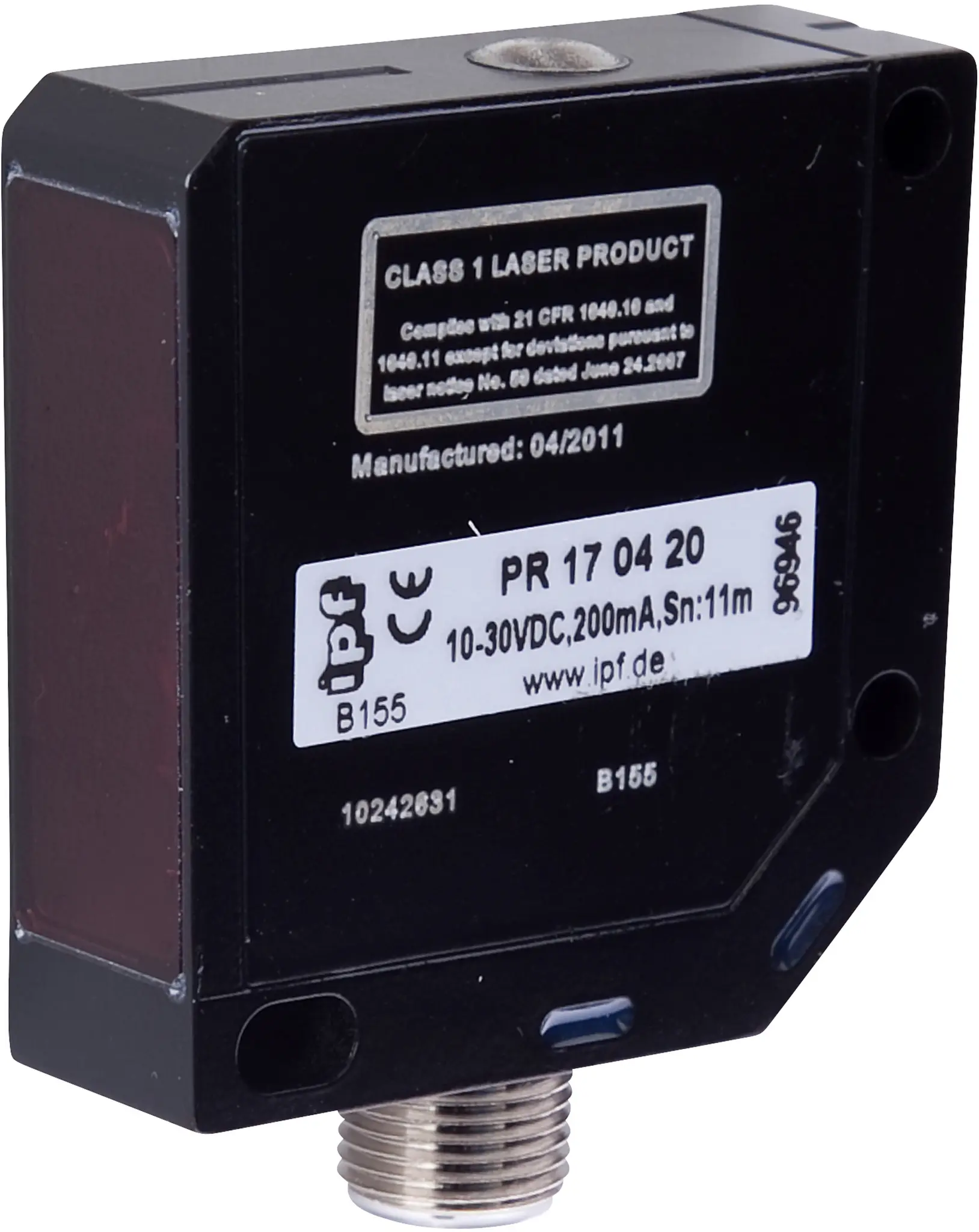 Produktfoto 1 von ipf Electronic PR170420, Sensor Laser, reflex, 50x50x15mm, Laserdiode, Rotlicht,