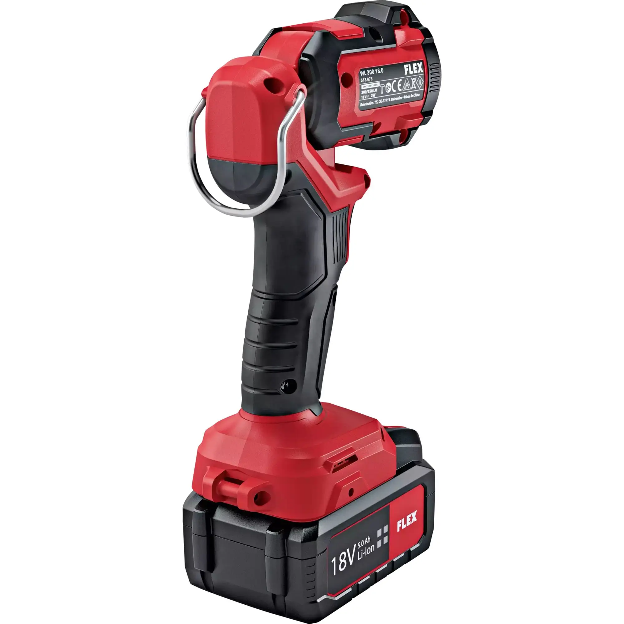Produktfoto 1 von FLEX Tools 513075, LED Akku Handlampe WL 300 18.0 ohen Akku und Ladegerät