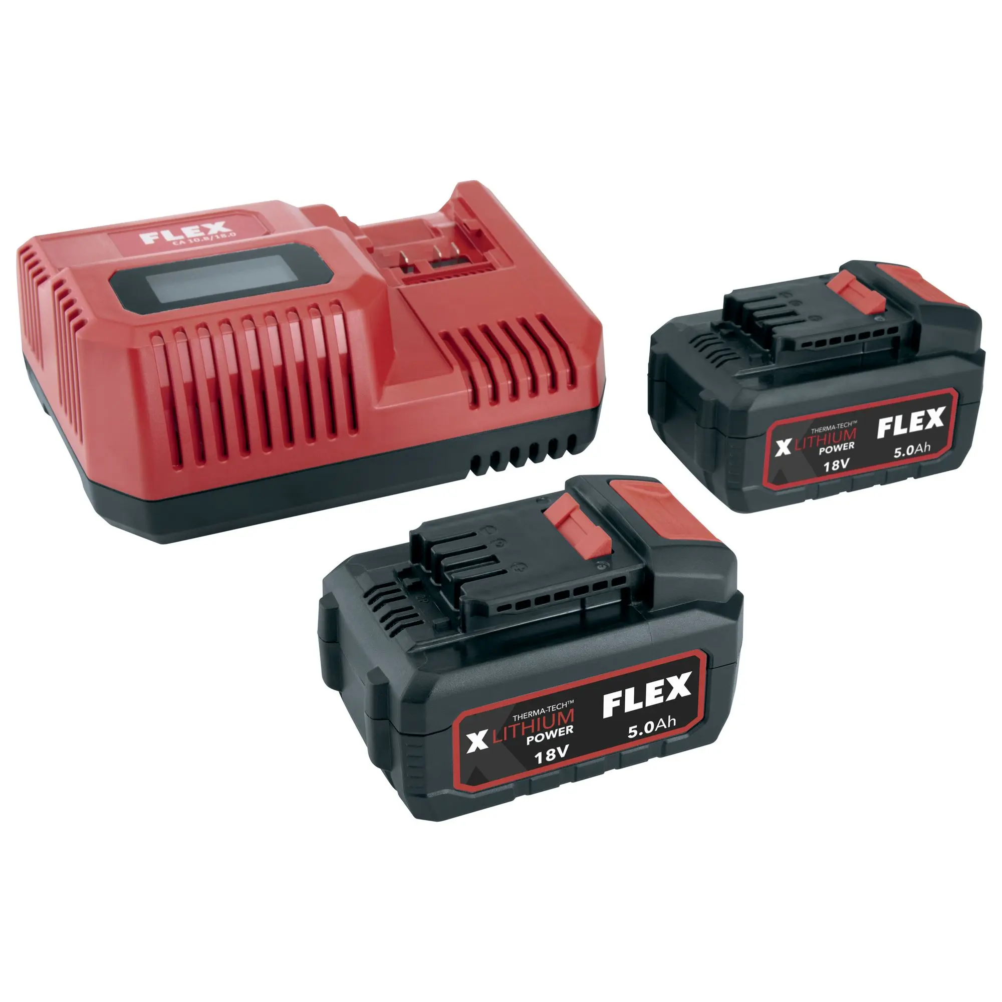 Produktfoto 1 von FLEX Tools 532739, Akku Starter-Set P-Set 55 R, 2x 5,0 Ah/ 18 V+Schnellladegerät